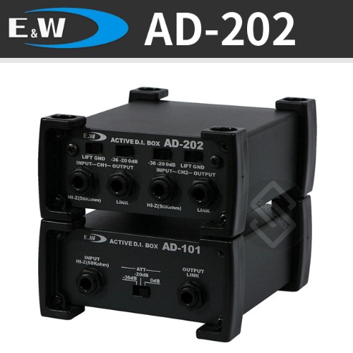 E&amp;W AD-202 액티브 다이렉트박스 2채널 DI BOX